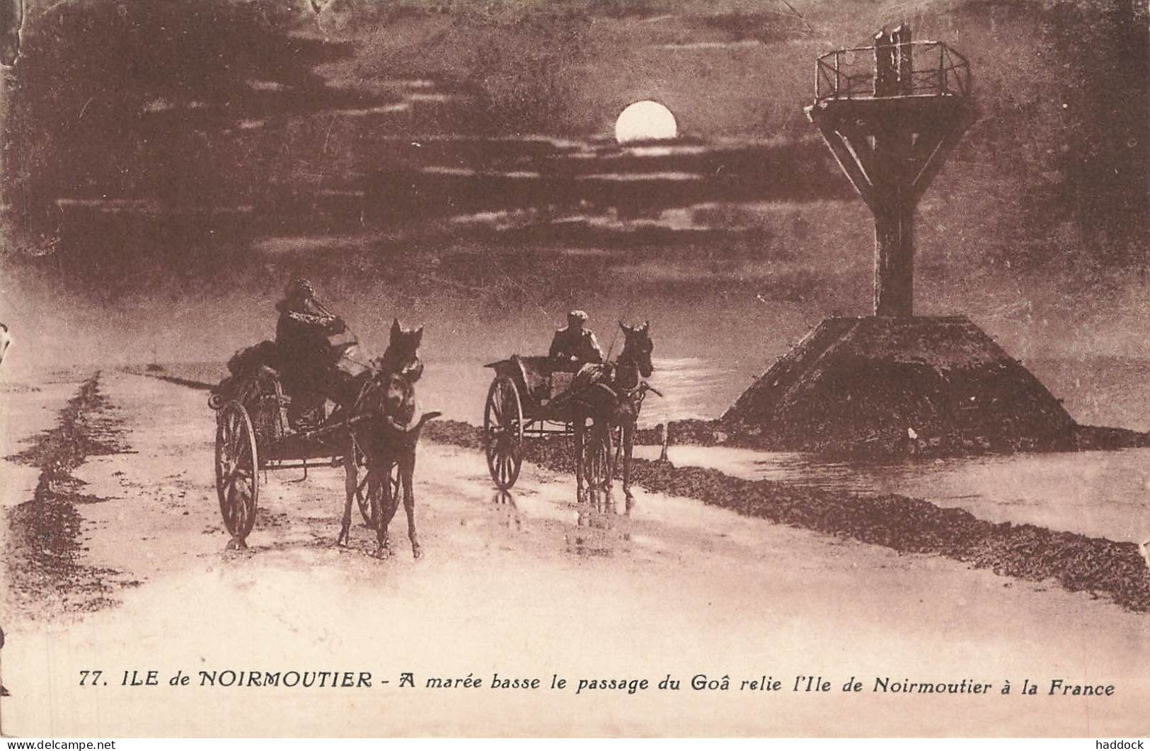 ILE DE NOIRMOUTIER : A MAREE BASSE LE PASSAGE DU GOA RELIE L'ILE DE NOIRMOUTIER A LA FRANCE - Noirmoutier