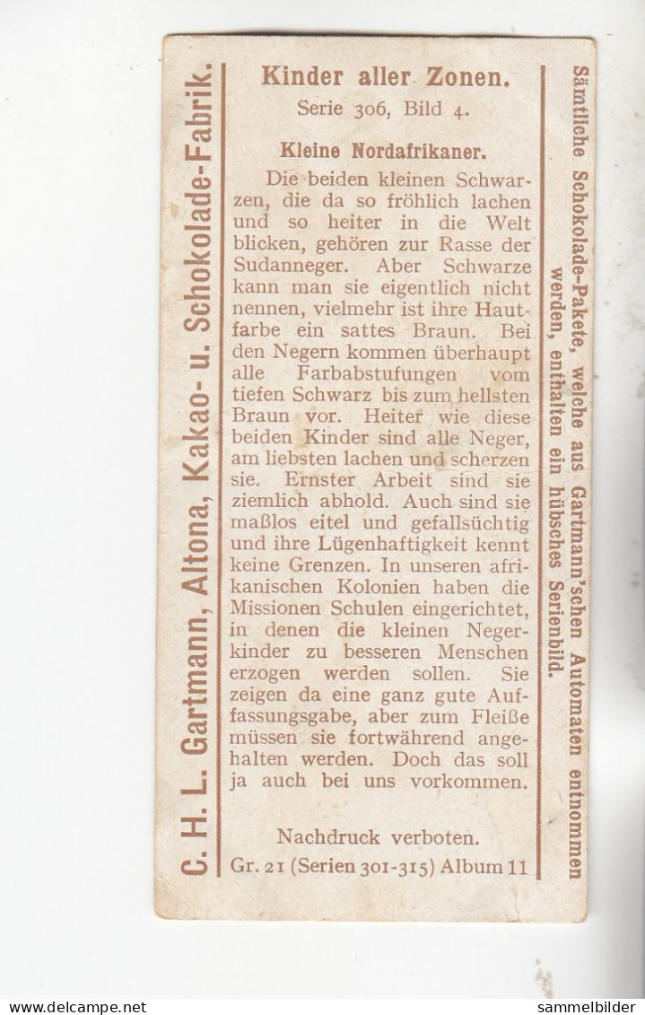 Gartmann Kinder Aler Zonen Kleine Nordafrikaner        Serie 306 #4 Von 1909 - Autres & Non Classés