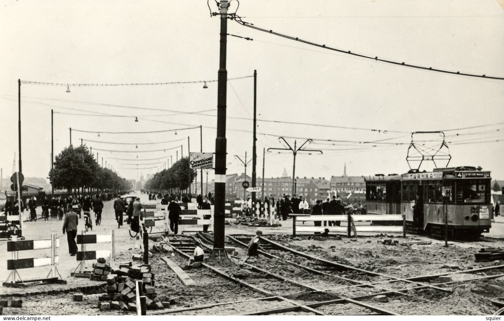 Rotterdam , Marconiplein, Lijn 4, 1940, Real Photo - Rotterdam