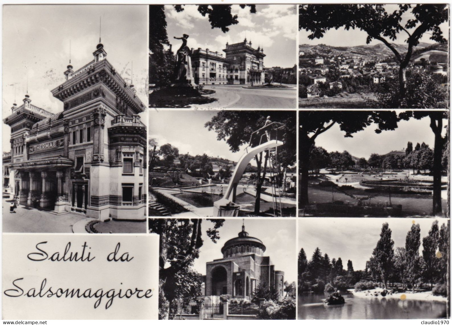 SALSOMAGGIORE ( PARMA) - CARTOLINA - SALUTI DA SALSOMAGGIORE - VIAGGIATA PER MILANO- 1955 - Parma