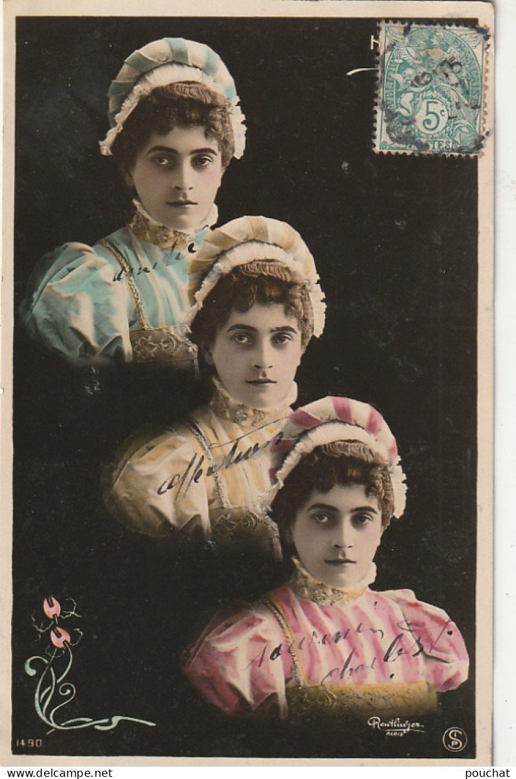 RE 16- DECLINAISON DE PORTRAIT DE FEMME PAR REUTLINGER , PARIS  - COIFFES - 2 SCANS - Women