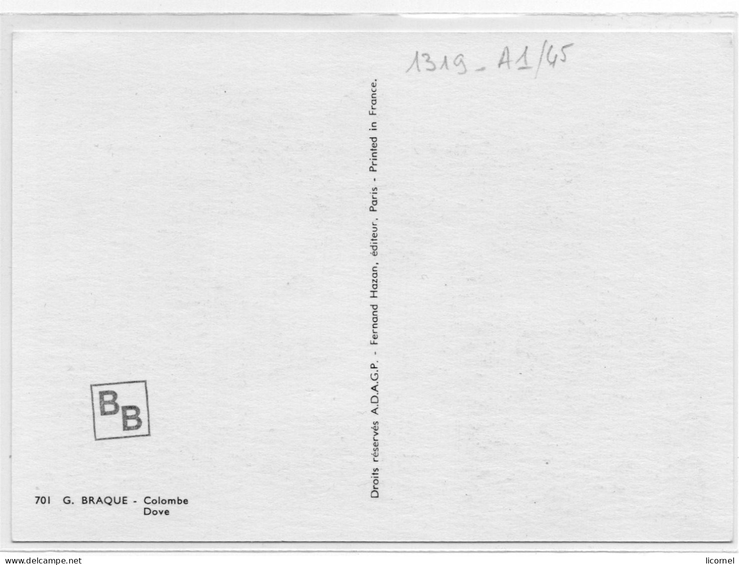 Carte Maxi 1961 Premier Jour: Le Messager  De GEORGES BRAQUE - 1960-1969