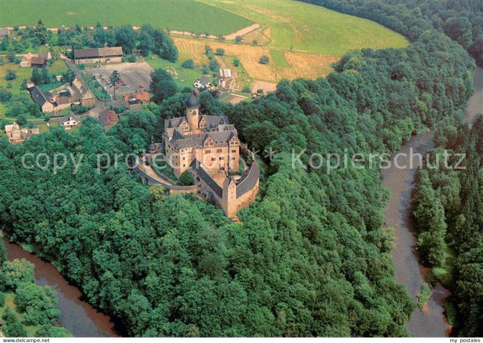 73723484 Rochsburg Schloss Rochsburg Mit Zwickauer Mulde Fliegeraufnahme Rochsbu - Lunzenau