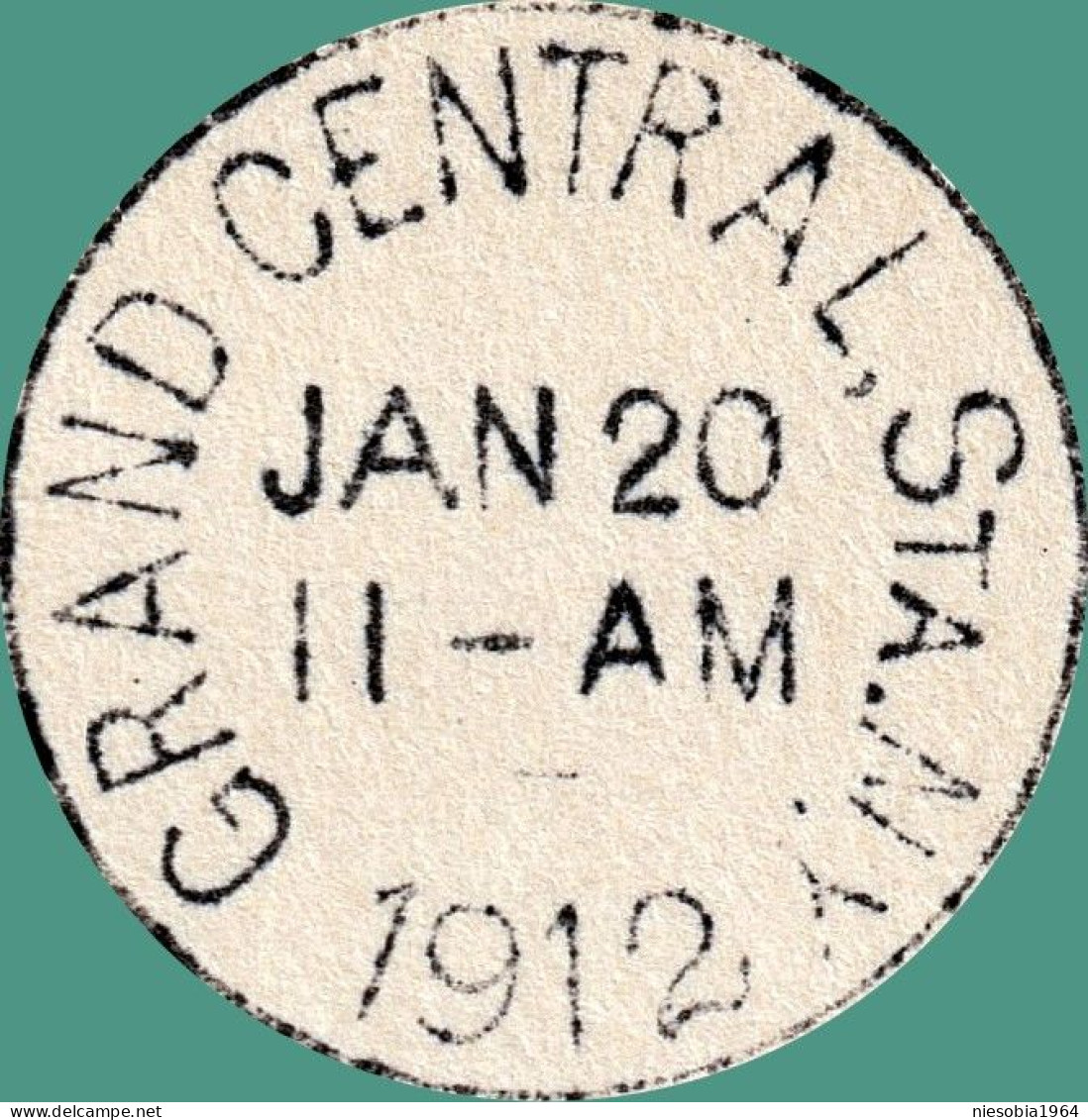 Belle-Époque One Cent Postal Card Grand Central Station New York Jan. 20 1912 - 1901-20