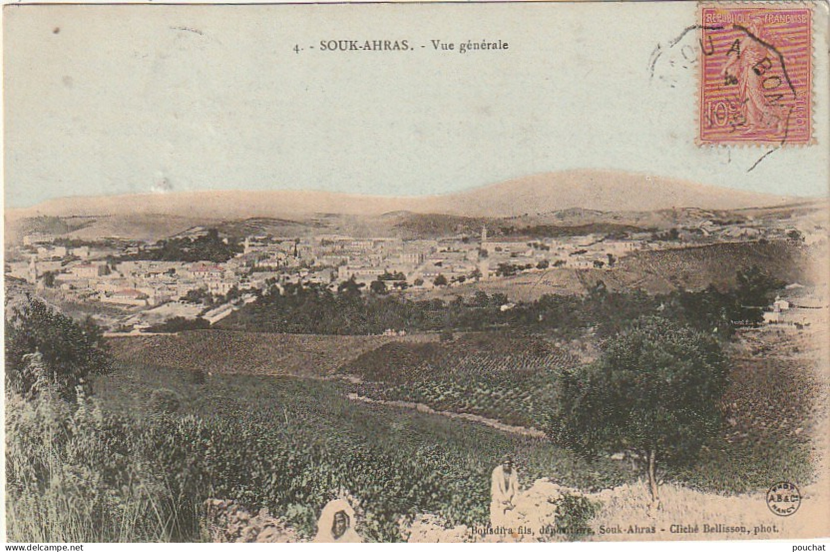 RE 23- (ALGERIE) SOUK AHRAS - VUE GENERALE - CARTE COLORISEE - 2 SCANS - Souk Ahras