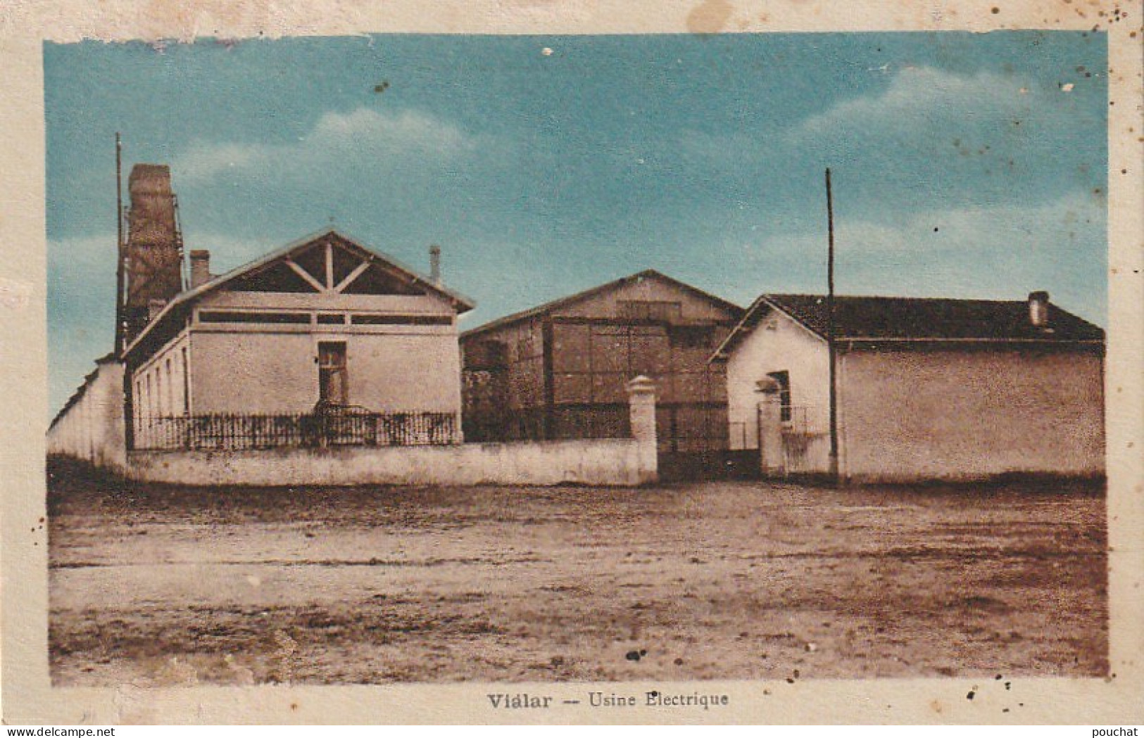 RE 23- (ALGERIE) VIALAR - USINE ELECTRIQUE - CARTE COLORISEE - 2 SCANS - Autres & Non Classés