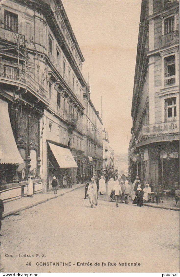 RE 23- (ALGERIE) CONSTANTINE - ENTREE DE LA RUE NATIONALE - ANIMATION - 2 SCANS - Konstantinopel