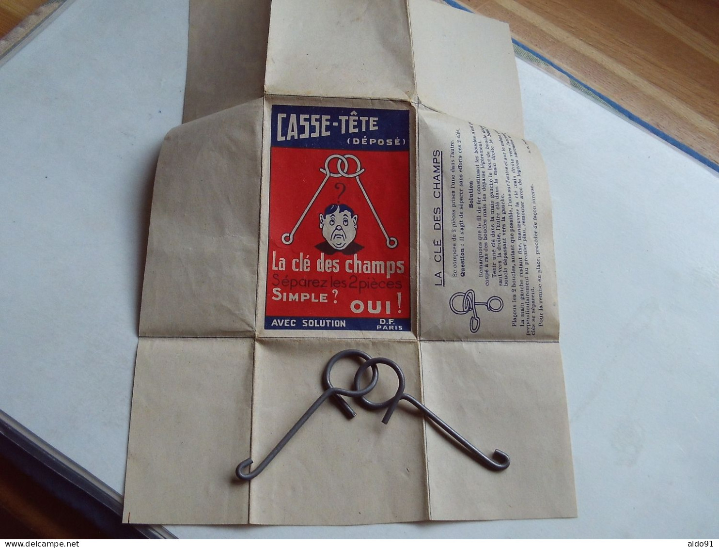 (Jeu Ancien - Casse-tête...avec Emballage Solution) -  La Clé Des Champs.......voir Scans - Oud Speelgoed