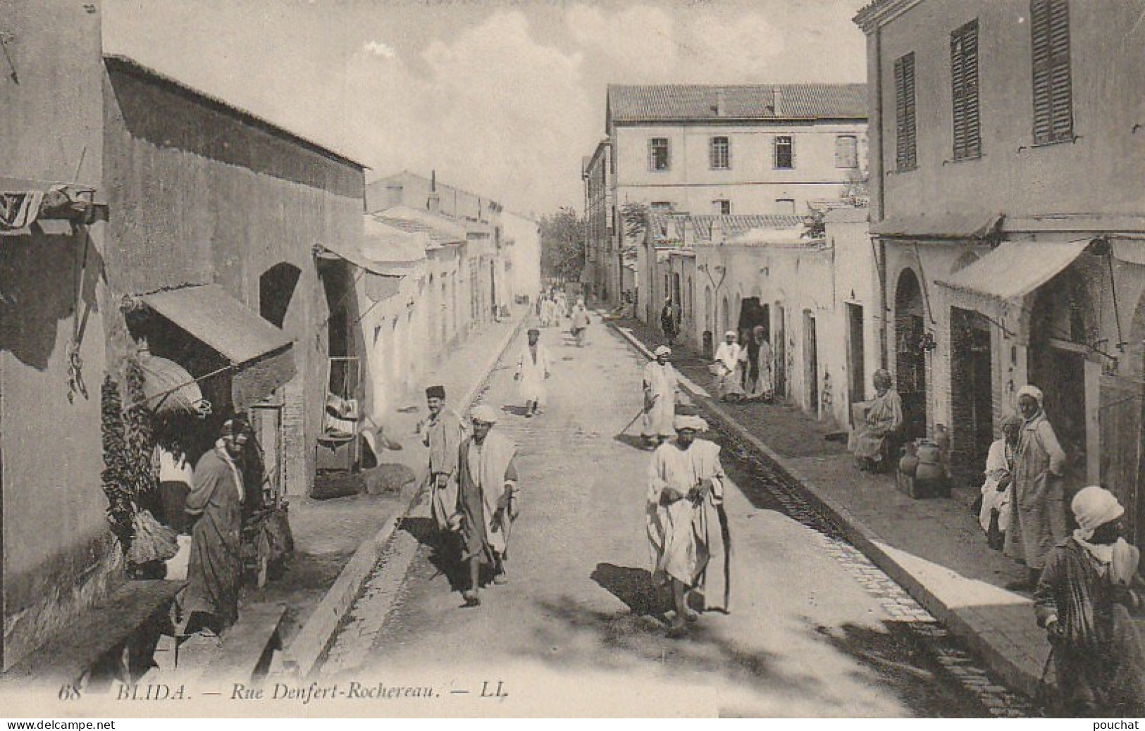 RE 23- (ALGERIE) BLIDA - RUE DENFERT ROCHEREAU - ANIMATION - 2 SCANS - Blida