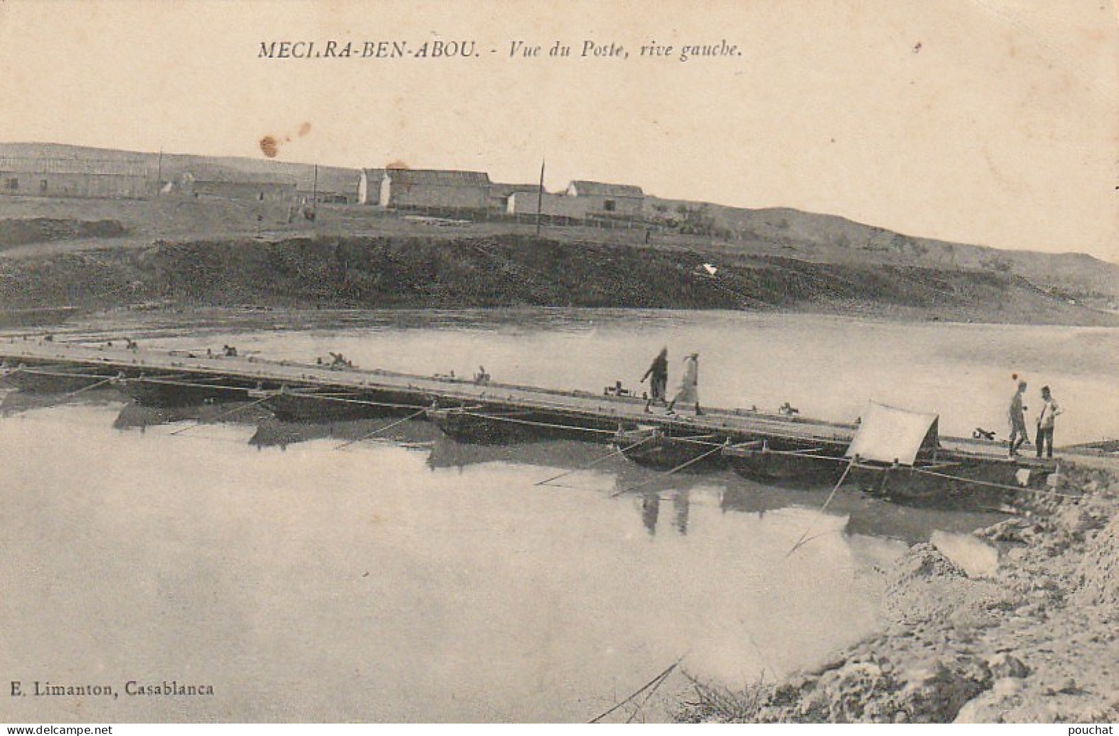 RE 24- (MAROC) MECHRA BEN ABBOU - VUE DU POSTE , RIVE GAUCHE - PONTON FLOTTANT - 2 SCANS - Other & Unclassified