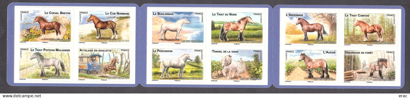 France - 2013 - Carnet Autoadhésif BC813 - Neuf ** - Chevaux De Trait - Postzegelboekjes