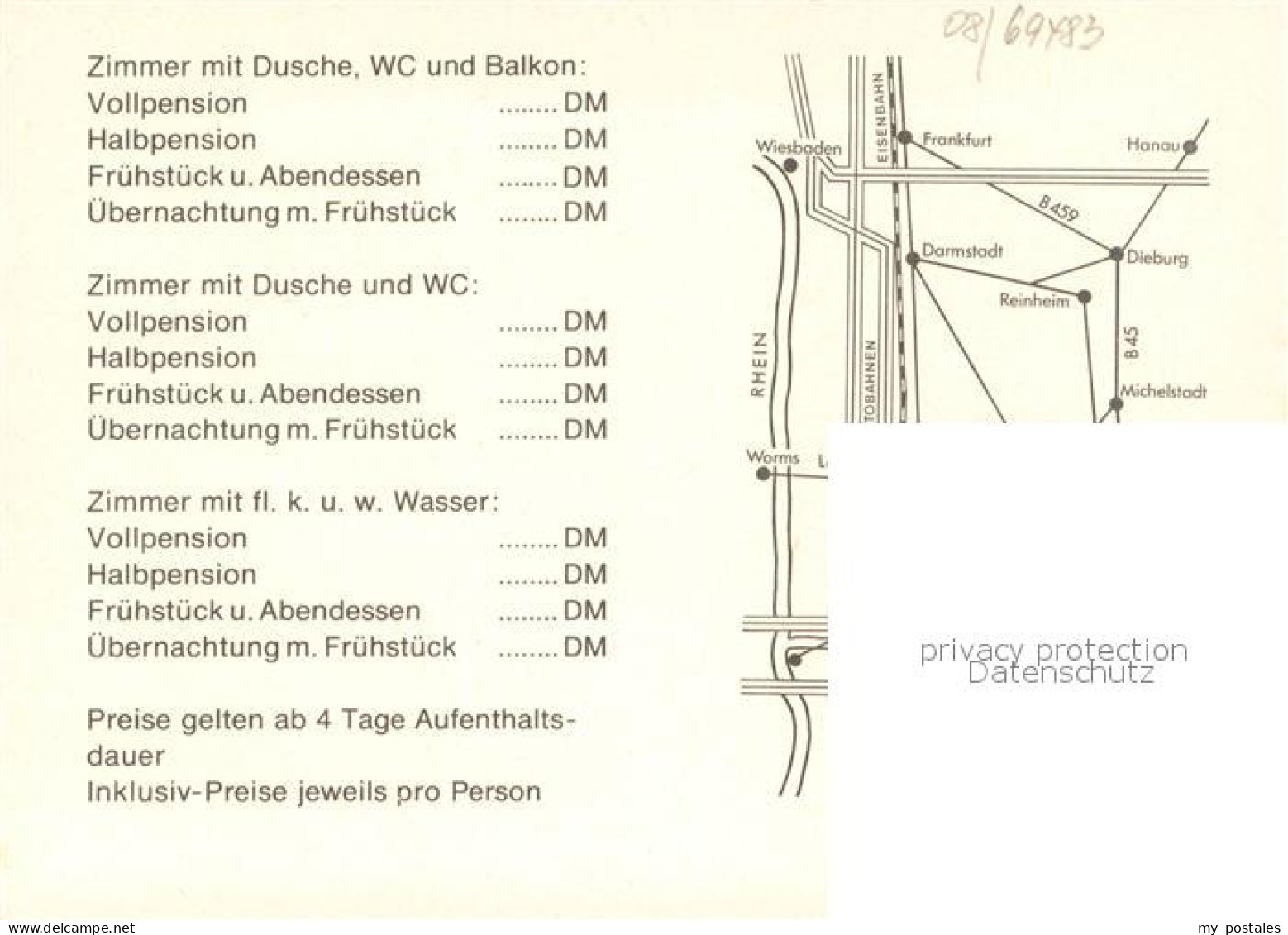 73723402 Aschbach Odenwald Gasthaus Pension Zur Rose Gastraum Teich Seerosen Asc - Sonstige & Ohne Zuordnung