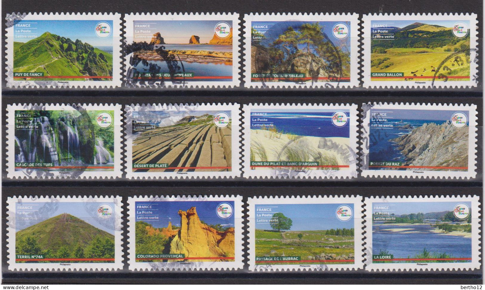 FRANCE 2021 Y T N ° 2025/2036 Série Complète Oblitéré CACHET ROND Terre De Tourisme - Used Stamps
