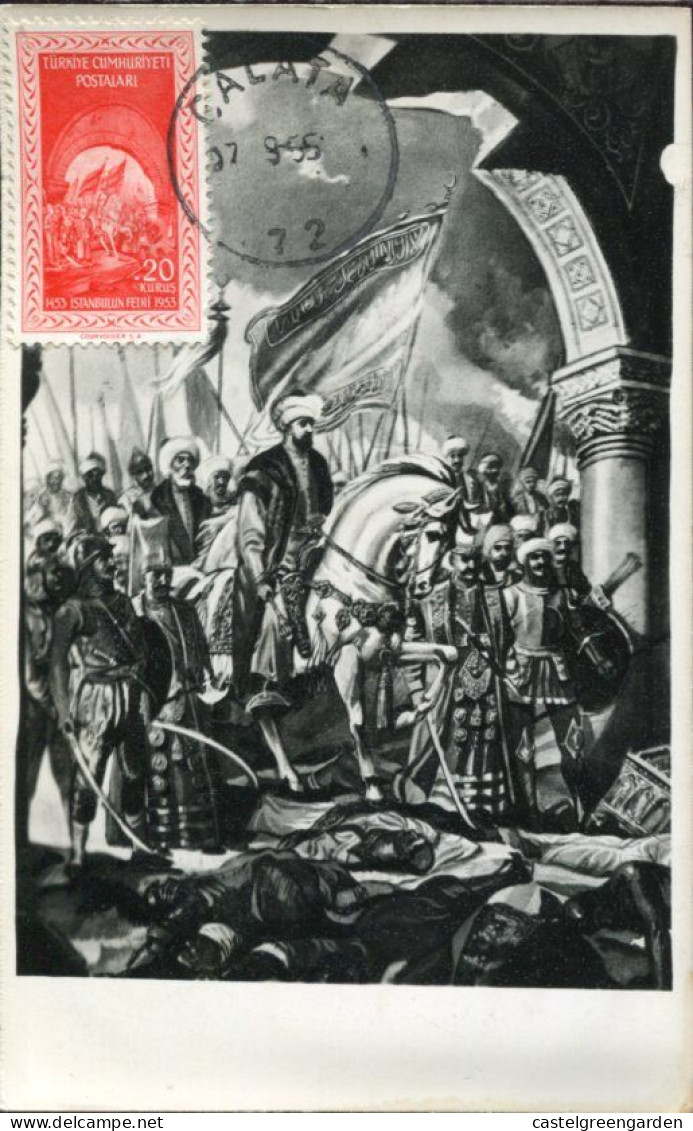 X0279 Turkey,maximum 1955 Galata Showing Sultan Mohammed II.enter Dans Constantinople - Andere & Zonder Classificatie