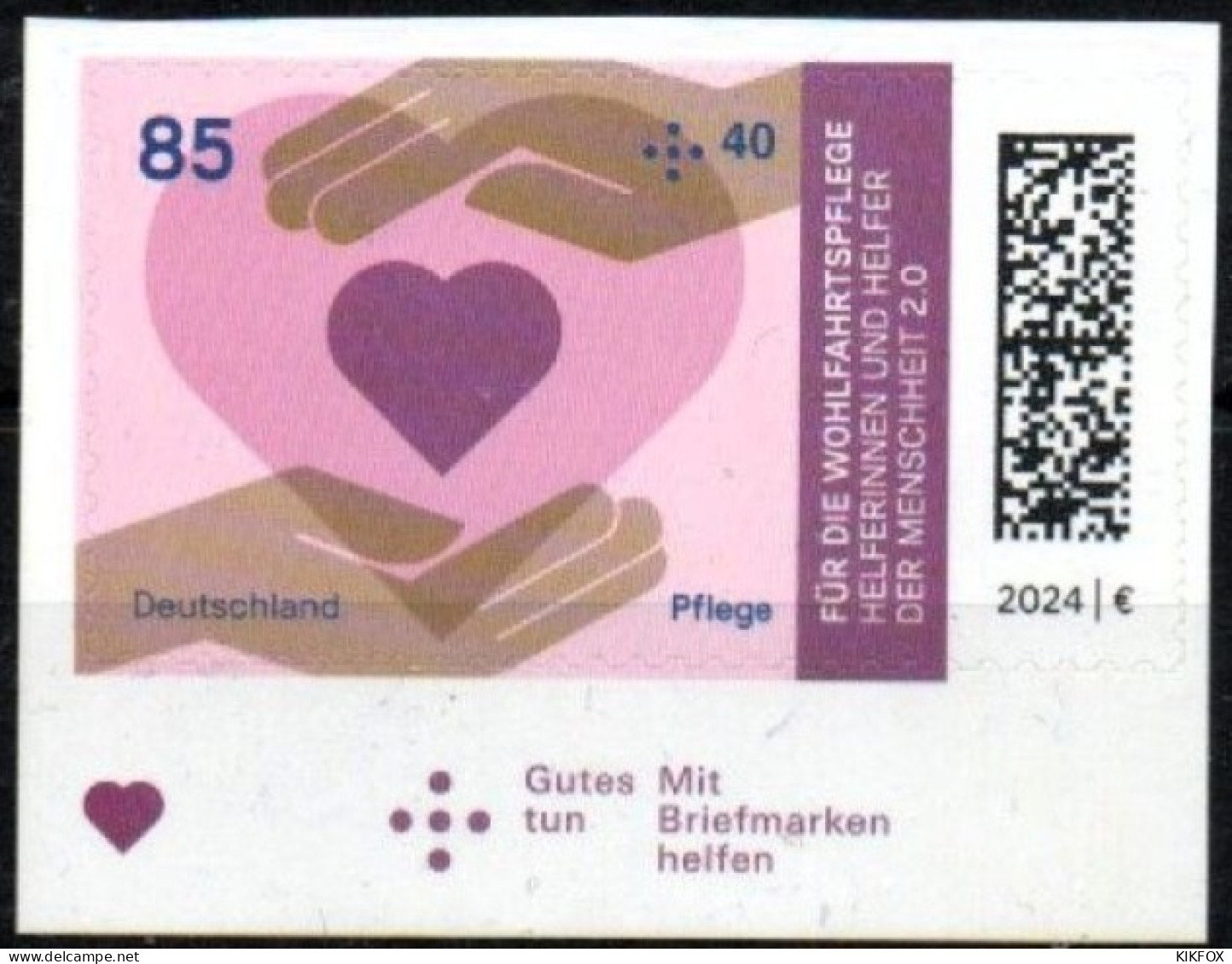 BRD, DEUTSCHLAND 2024, MI 3816, WOHLFARTSPFLEGE,  SELBSTKLEBEND, POSTFRISCH AUS MH - Unused Stamps