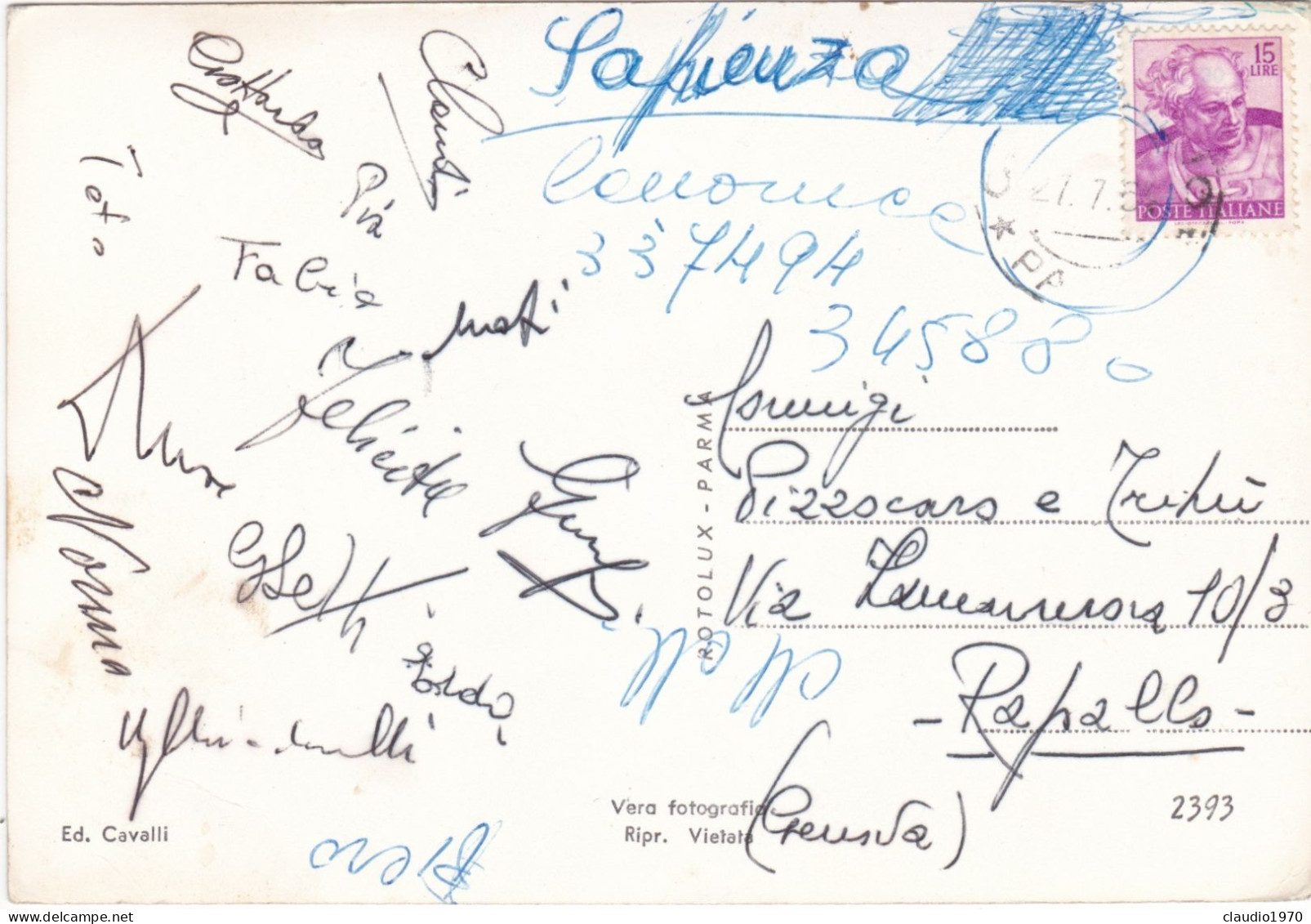 CORNIGLIO (PARMA )- CARTOLINA - (701) IL CASTELLO - VIAGGIATA PER RAPALLO (GENOVA) - 196. - Parma