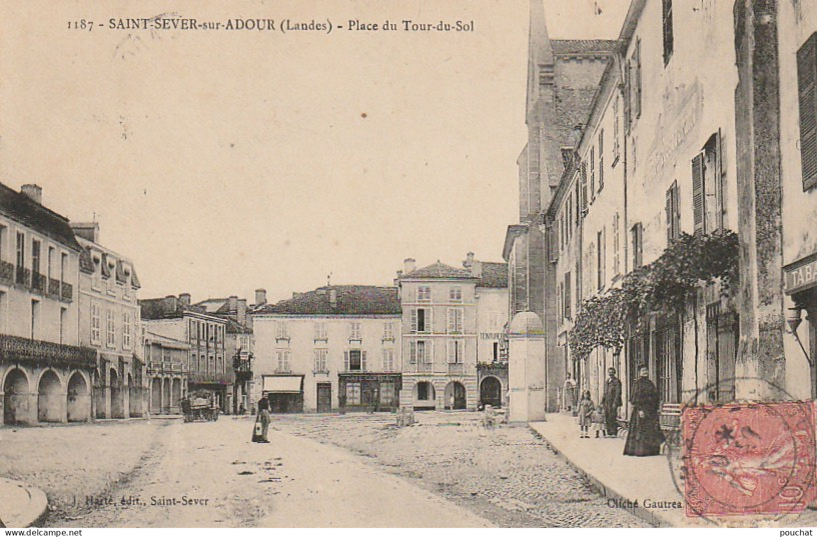 RE 25-(40) SAINT SEVER SUR ADOUR - PLACE DU TOUR DU SOL  - CAFE CENTRAL - 2 SCANS - Saint Sever