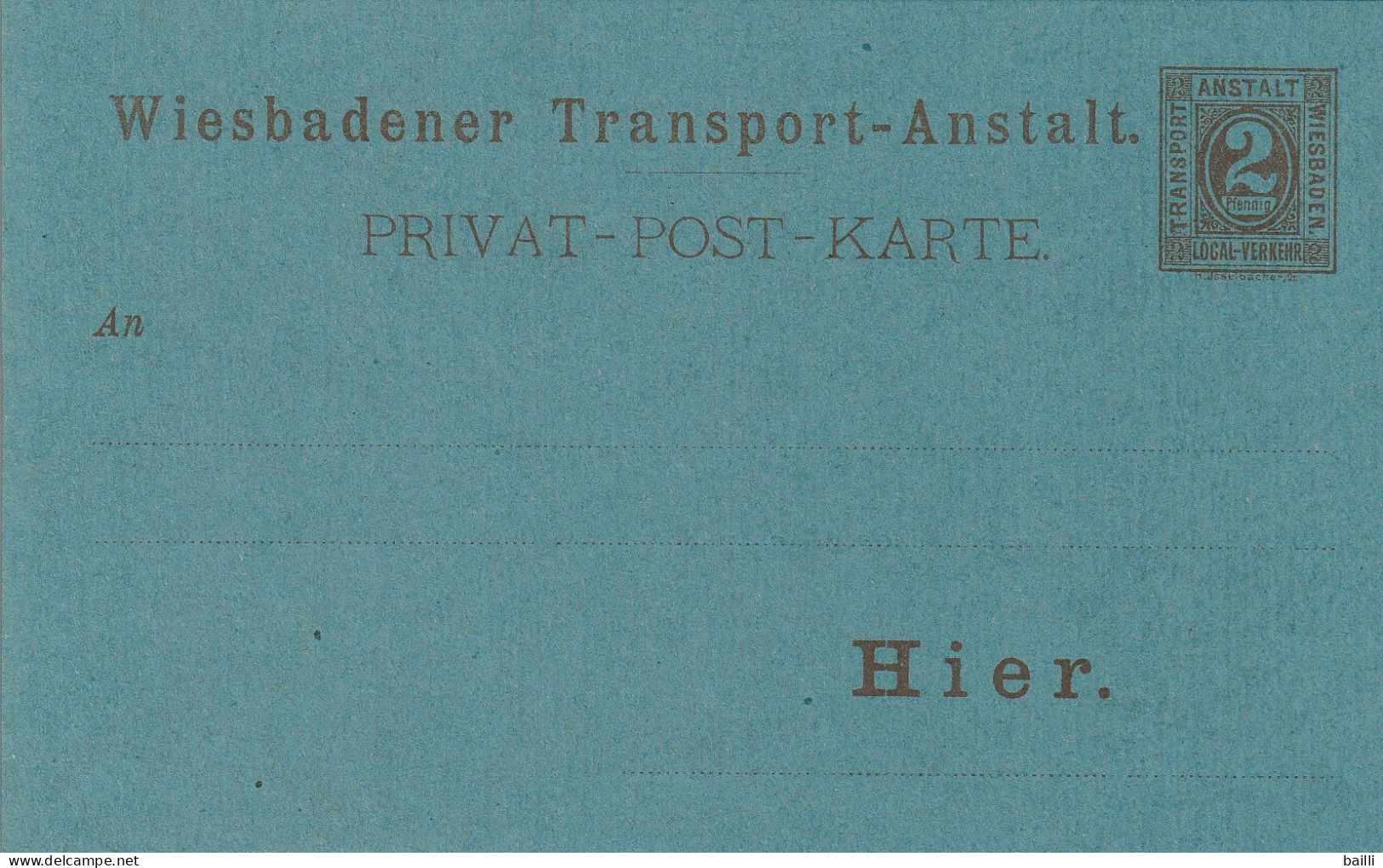 Allemagne Entier Postal Poste Privée Wiesbaden - Cartes Postales