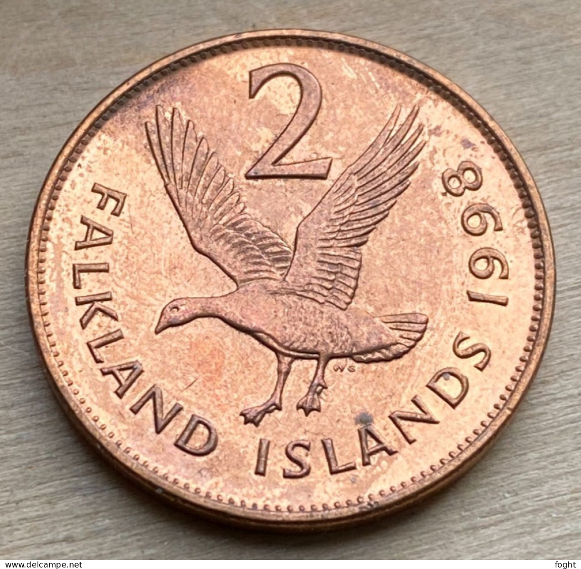 1998 Falkland Island Standard Coin 2 Pence,KM#3A,7376K - Falklandeilanden