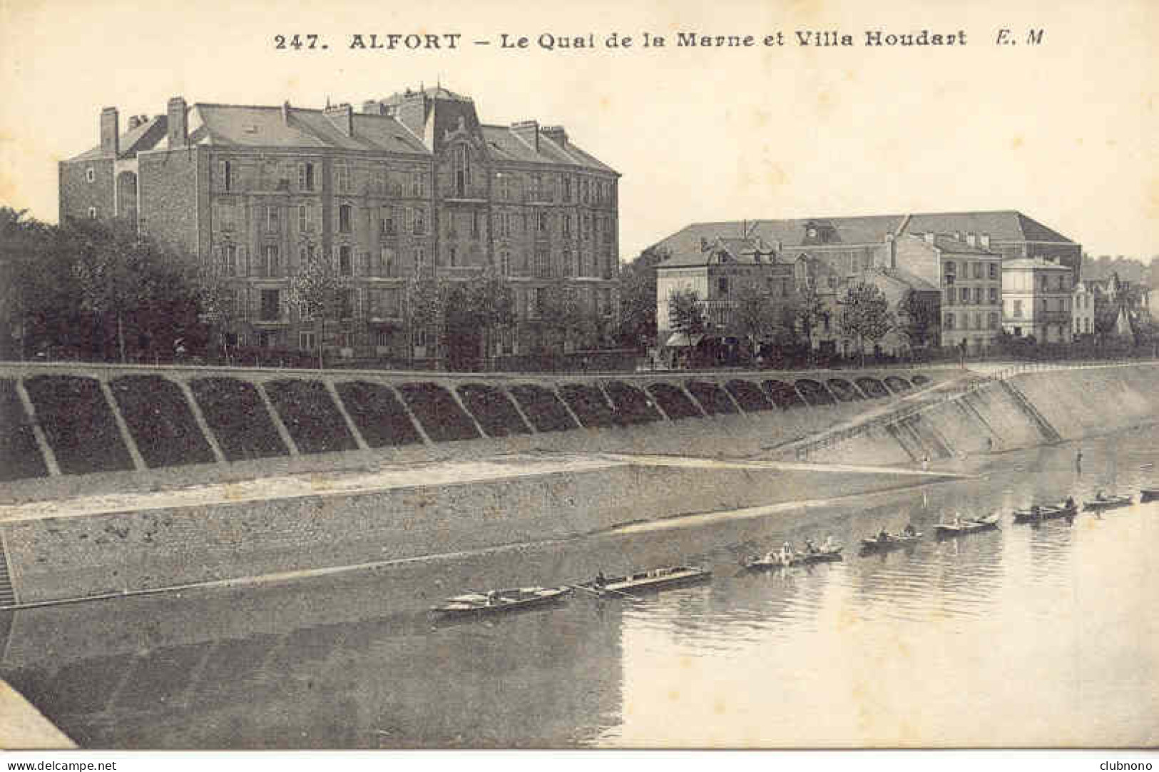 CPA -ALFORT - LE QUAI DE LA MARNE ET VILLA HOUDART (IMPECCABLE) - Other & Unclassified