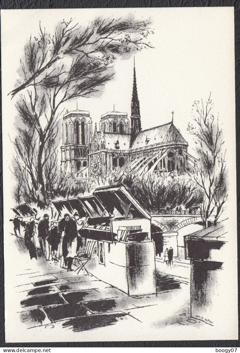 75 Notre Dame De Paris Et Bouquinistes Ortiz ALFAU 1967 - Notre Dame Von Paris