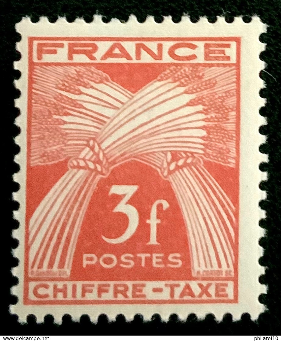 1943 FRANCE N 83 CHIFFRE TAXE 3F TYPE GERBE DE BLÉ - NEUF** - 1859-1959.. Ungebraucht