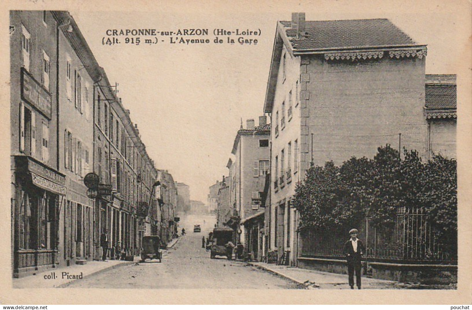 SO 3-(43) CRAPONNE SUR ARZON - L' AVENUE DE LA GARE - COMMERCES , AUTOMOBILES - 2 SCANS - Craponne Sur Arzon