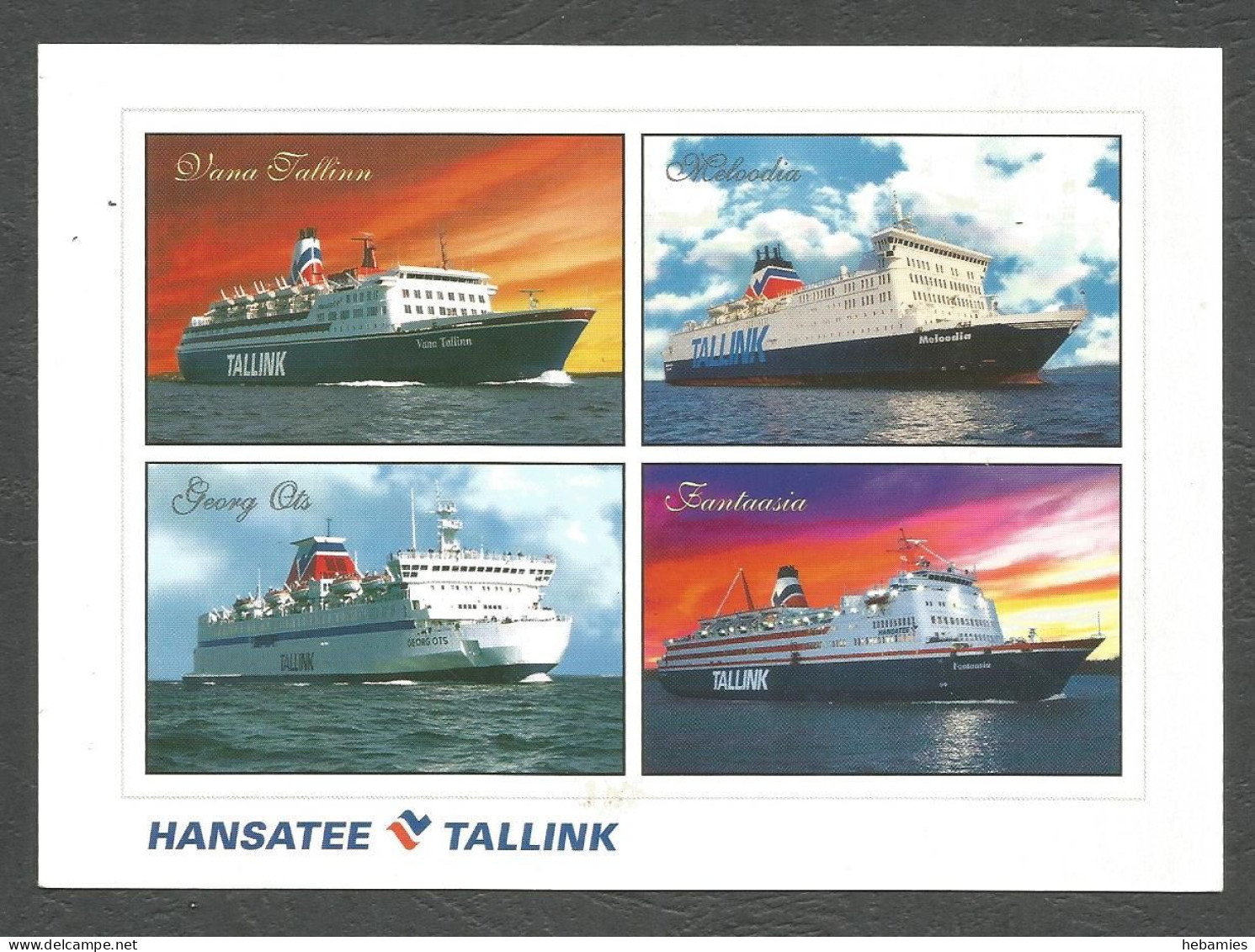 CRUISE SHIPS - 4 Vessels - TALLINK Shipping Company Marketing Card - - Other & Unclassified