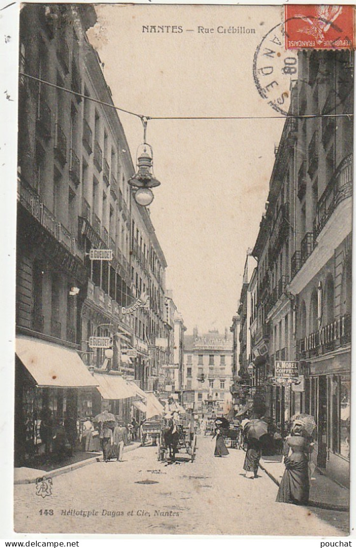 SO 5-(44) NANTES - RUE CREBILLON - ANIMATION , COMMERCES - 2 SCANS - Nantes