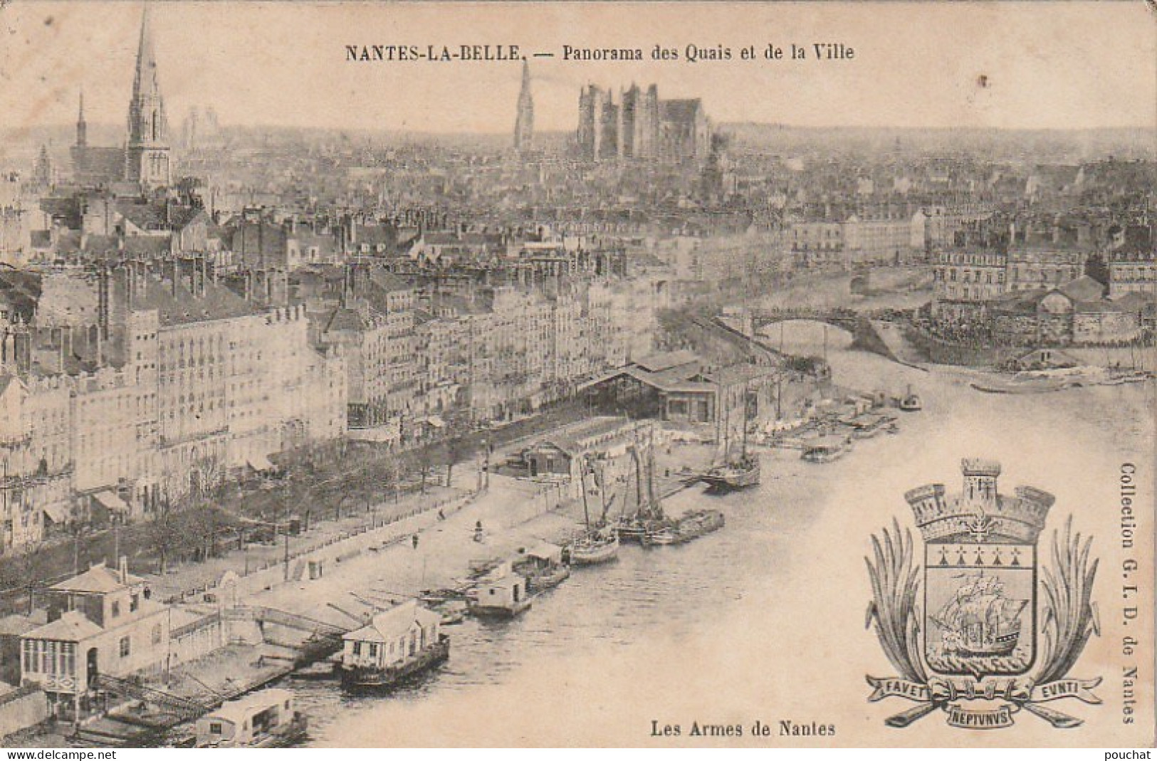 SO 5-(44) NANTES  LA BELLE - PANORAMA DES QUAIS ET DE LA VILLE - 2 SCANS - Nantes