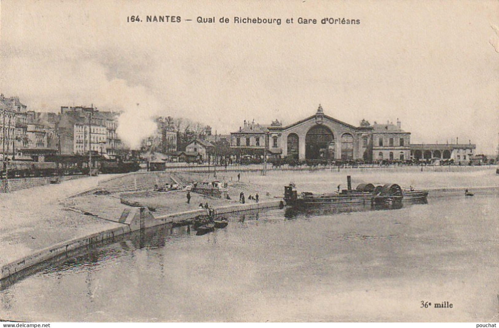 SO 5-(44) NANTES - QUAI DE RICHEBOURG ET GARE D' ORLEANS - LOCOMOTIVE - 2 SCANS - Nantes