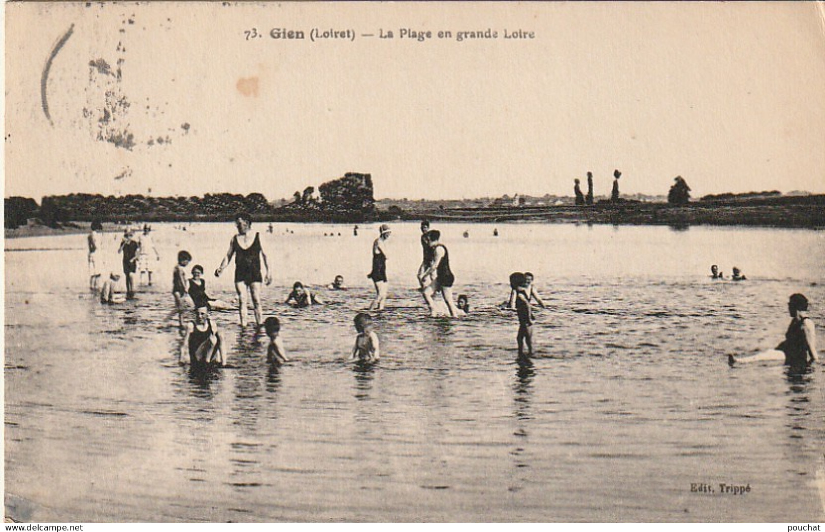 SO 7-(45) GIEN - LA PLAGE EN GRANDE LOIRE - BAIGNEURS - 2 SCANS - Gien