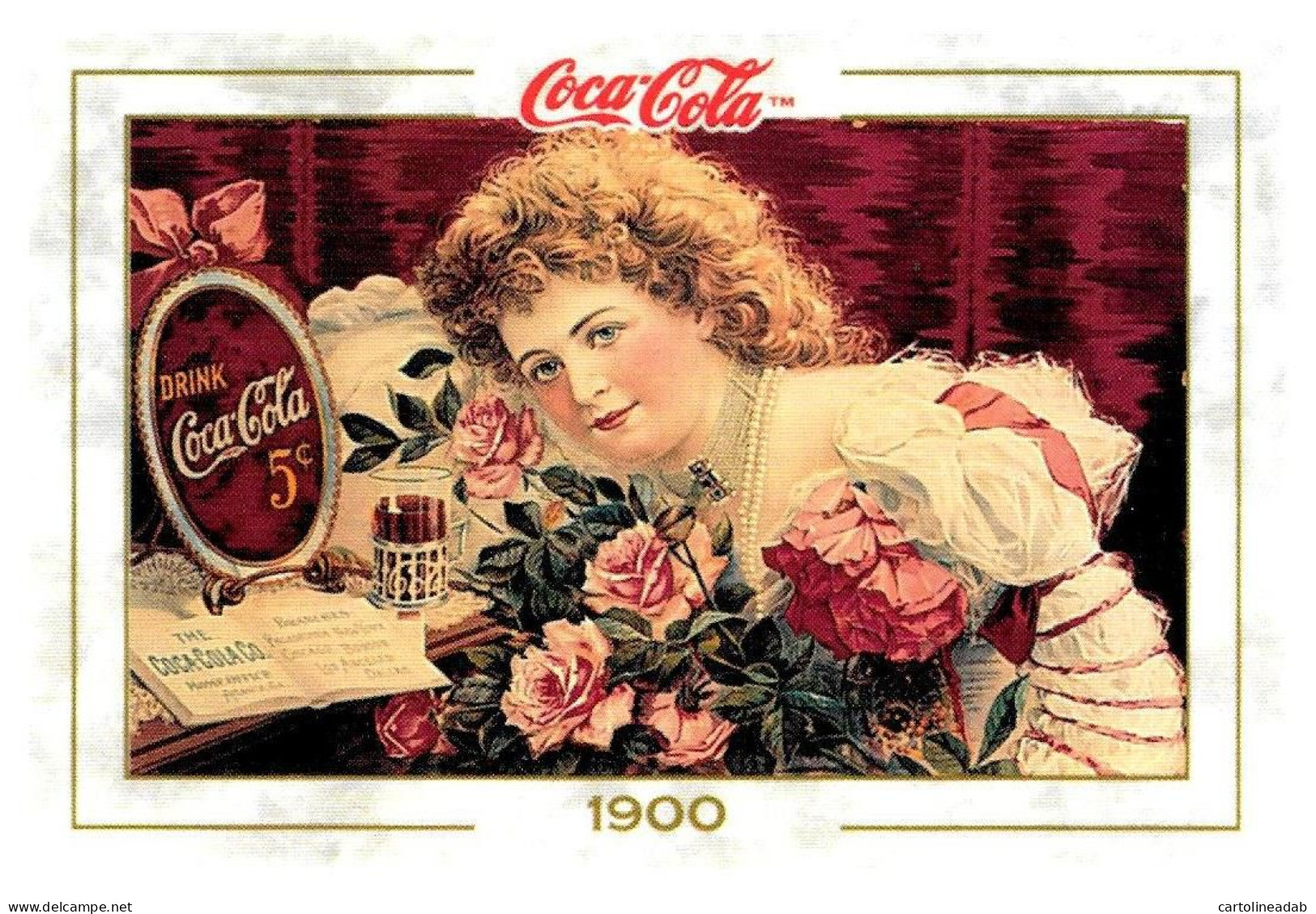 [DC1298] CPM - COCA COLA 1900 - HILDA CLARK POSTER - 3 - CARTOLINEA 1298 - PERFETTA - Non Viaggiata - Pubblicitari