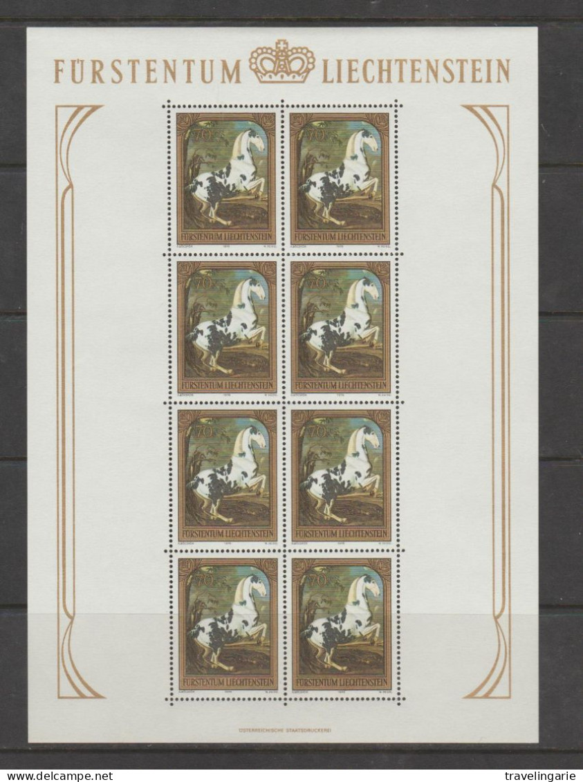 Liechtenstein 1978 Paintings - Horses And Carriage Full Sheets ** MNH - Autres & Non Classés