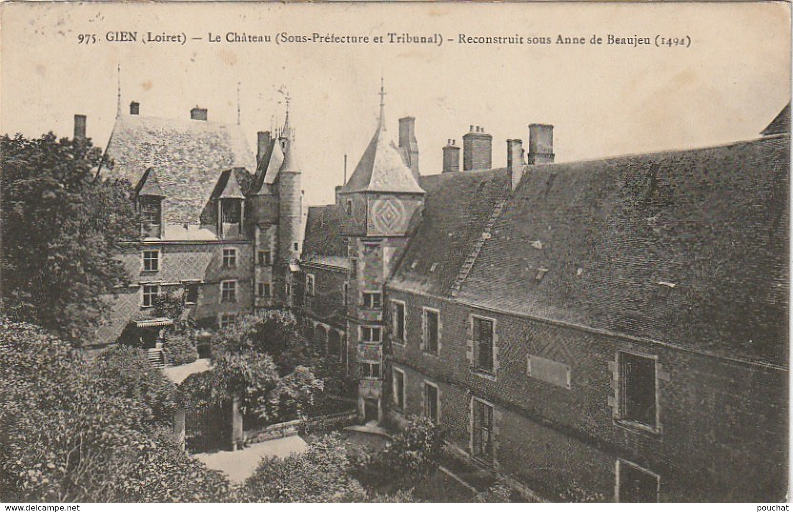 SO 8-(45) GIEN - LA CHATEAU ( SOUS PREFECTURE ET TRIBUNAL ) - 2 SCANS - Gien