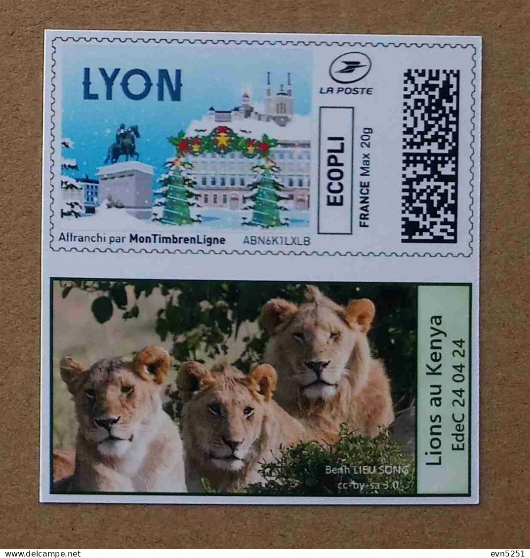 MTEL 30 : ECOPLI 20 G Lyon  -  Lions  (autocollant / Autoadhésif) - Unused Stamps