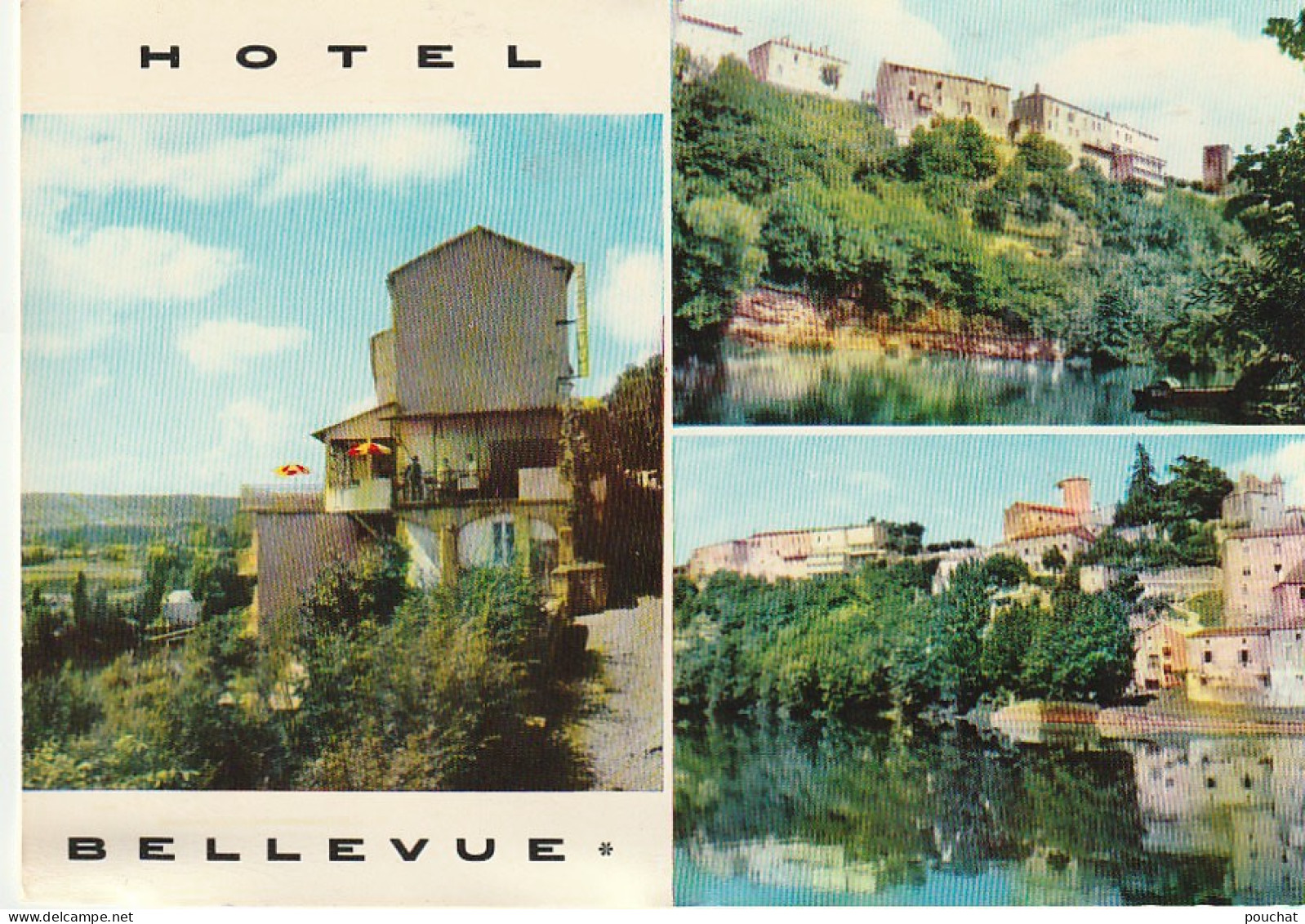 SO 9-(46) PUY L' EVEQUE - HOTEL RESTAURANT BELLEVUE - CARTE MULTIVUES COULEURS - 2 SCANS - Autres & Non Classés