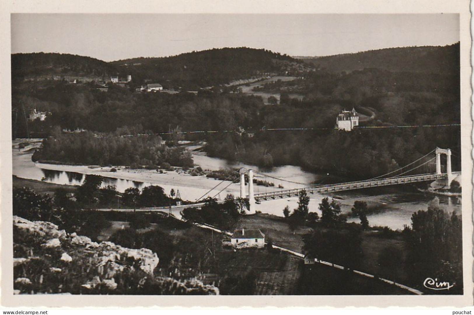 SO 10-(46) GLUGES - VUE SUR LA DORDOGNE ET LE PONT SUSPENDU - 2 SCANS - Autres & Non Classés