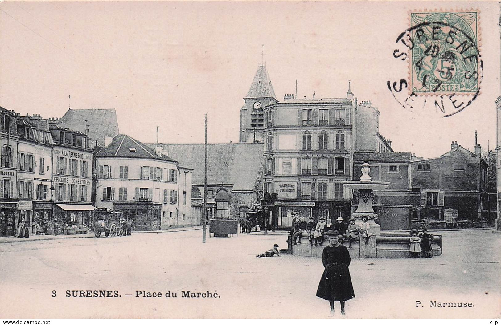 Suresnes  - Place Du Marché -  CPA °J - Suresnes