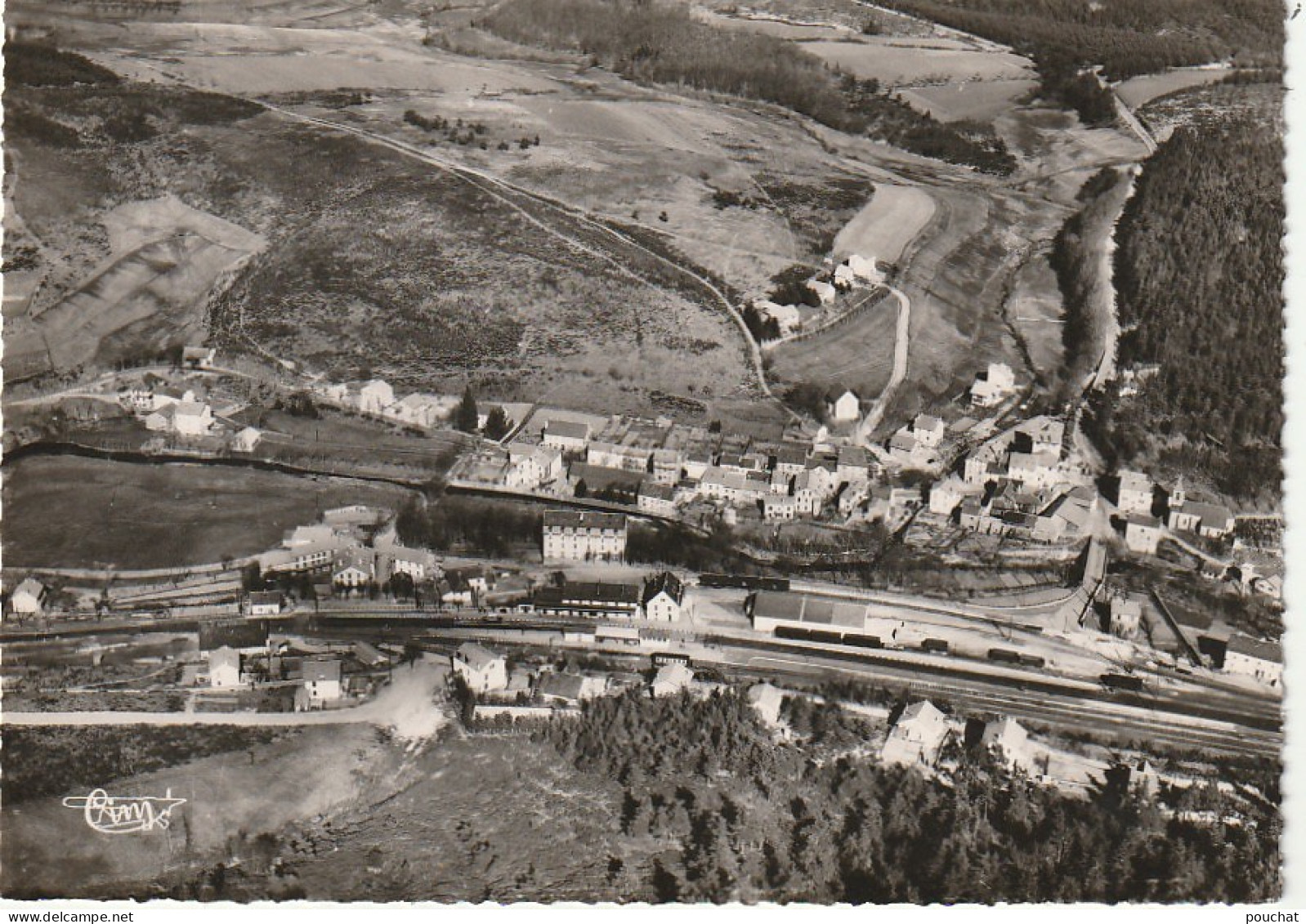 SO 11-(48) LA BASTIDE - VUE GENERALE AERIENNE - VOIE FERREE , GARE - 2 SCANS - Other & Unclassified