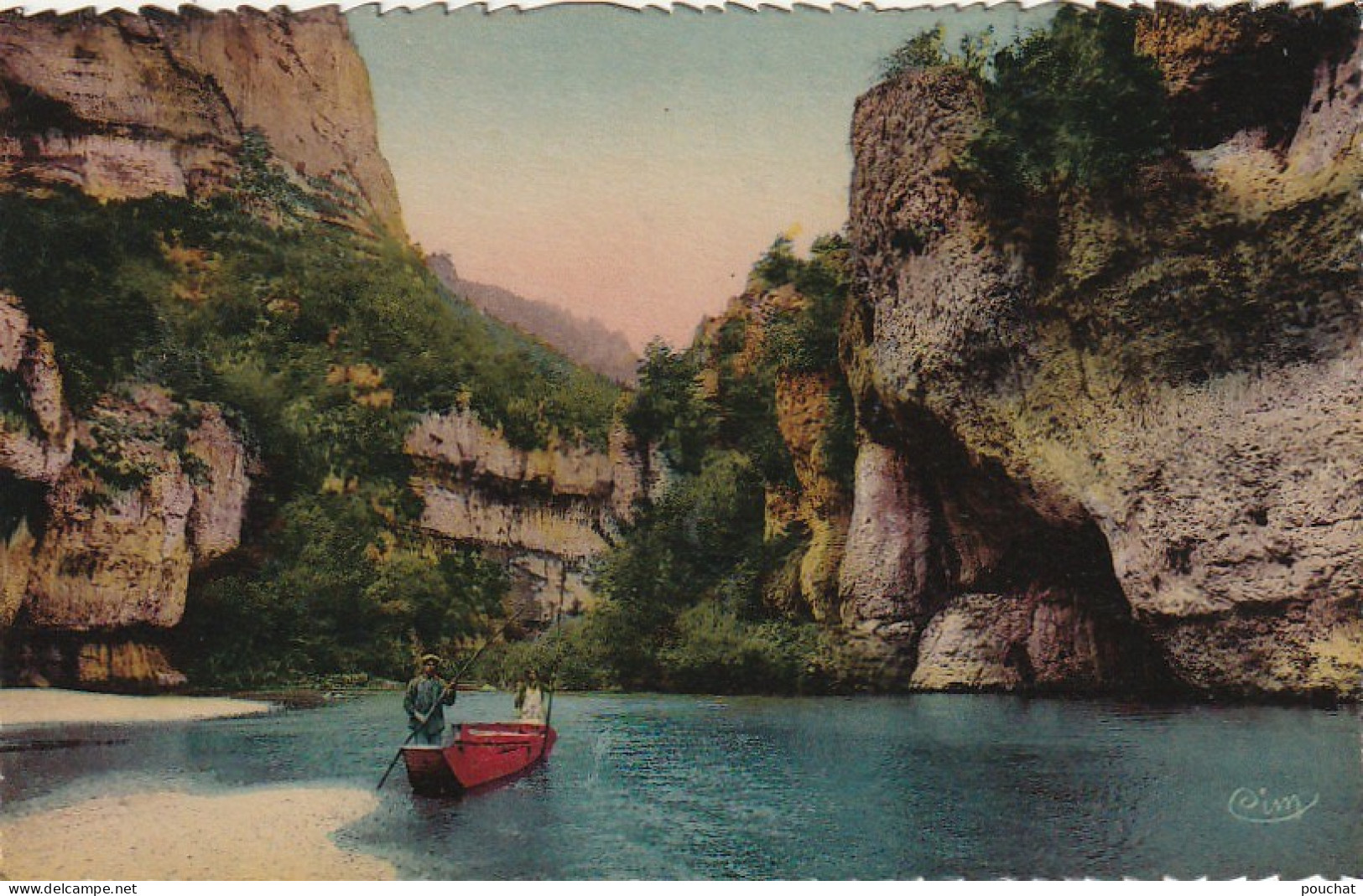 SO 11-(48) LES GORGES DU TARN - LES DETROITS , SORTIE , ELARGISSEMENT - DESCENTE EN BARQUE - CARTE COULEURS - 2 SCANS - Gorges Du Tarn