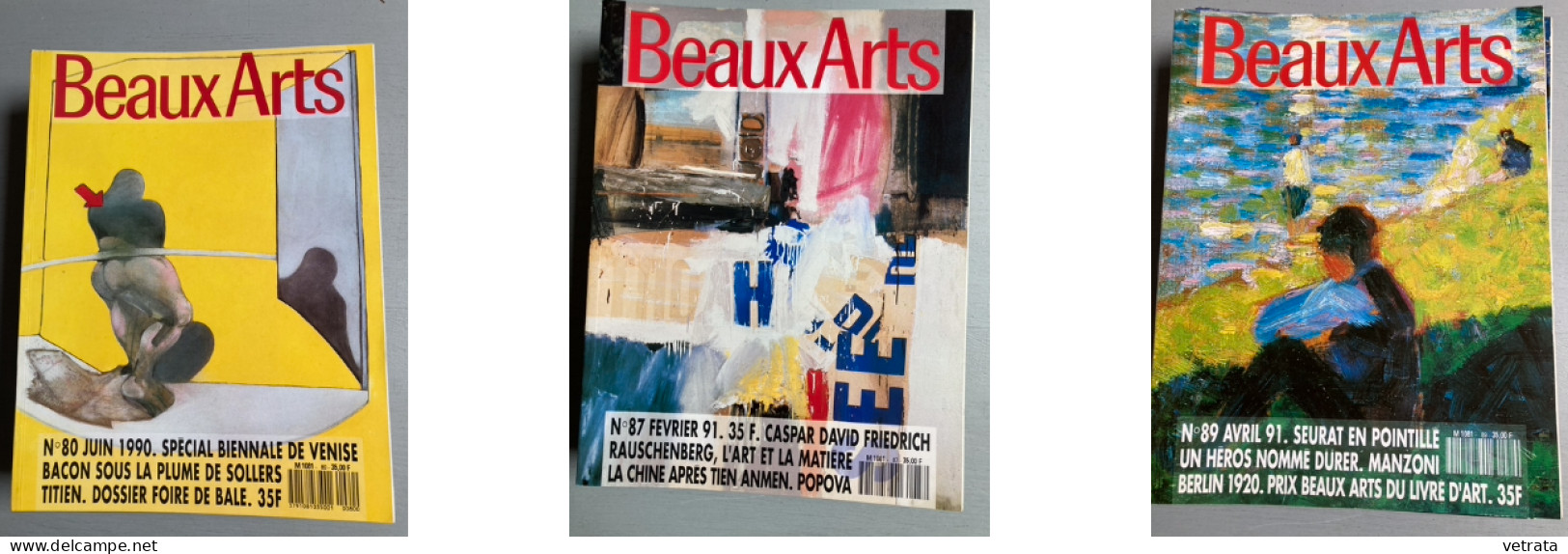 10 N° De Beaux Arts Dans Boite Reliure = N°80/87/89/96/97/100/103/107/117 & 121 (1990/94) (Biennale Venise-Bacon-Popova- - Autres & Non Classés