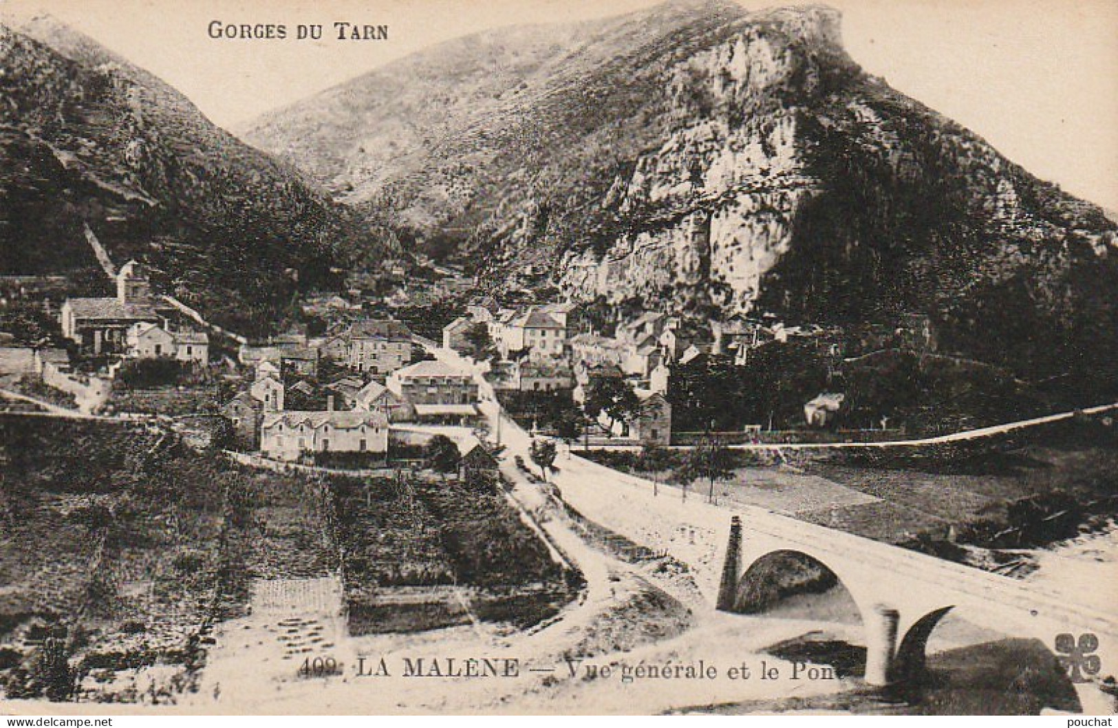 SO 11-(48) LES GORGES DU TARN - LA MALENE - VUE GENERALE ET LE PONT - 2 SCANS - Sonstige & Ohne Zuordnung