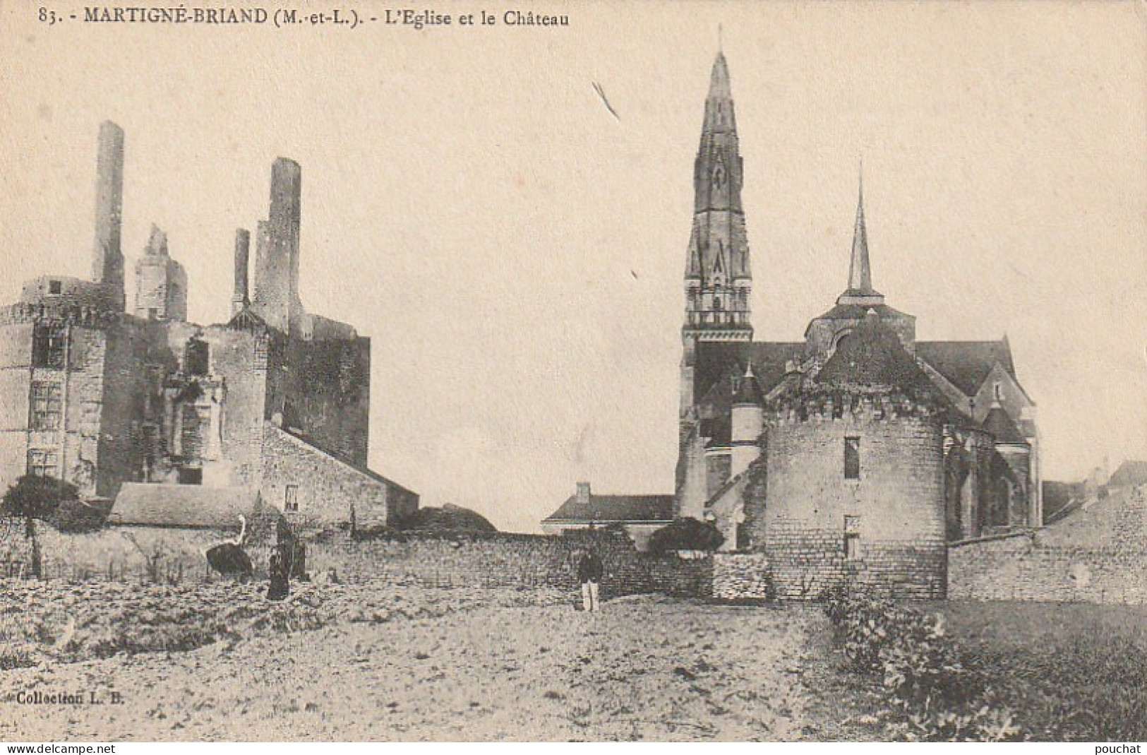 SO 12-(49) MARTIGNE BRIAND - L' EGLISE ET LE CHATEAU  - 2 SCANS - Other & Unclassified