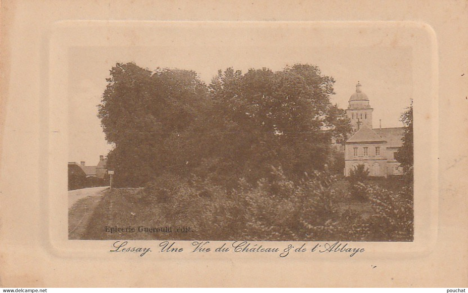 SO 13-(50) LESSAY - UNE VUE DU CHATEAU ET DE L' ABBAYE - 2 SCANS - Other & Unclassified