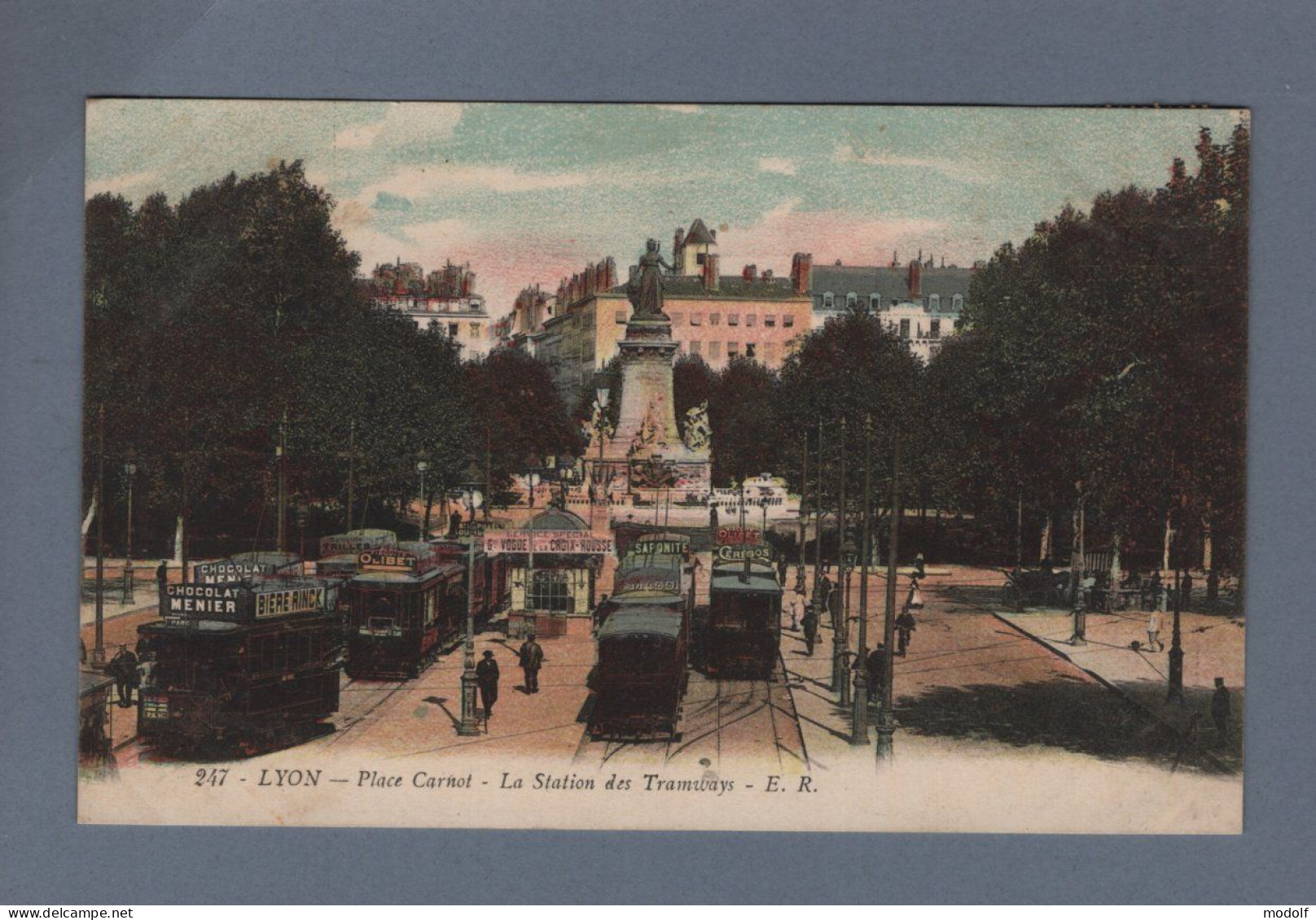 CPA - 69 - Lyon - Place Carnot - La Station Des Tramways - Colorisée - Animée - Circulée En 1911 - Sonstige & Ohne Zuordnung