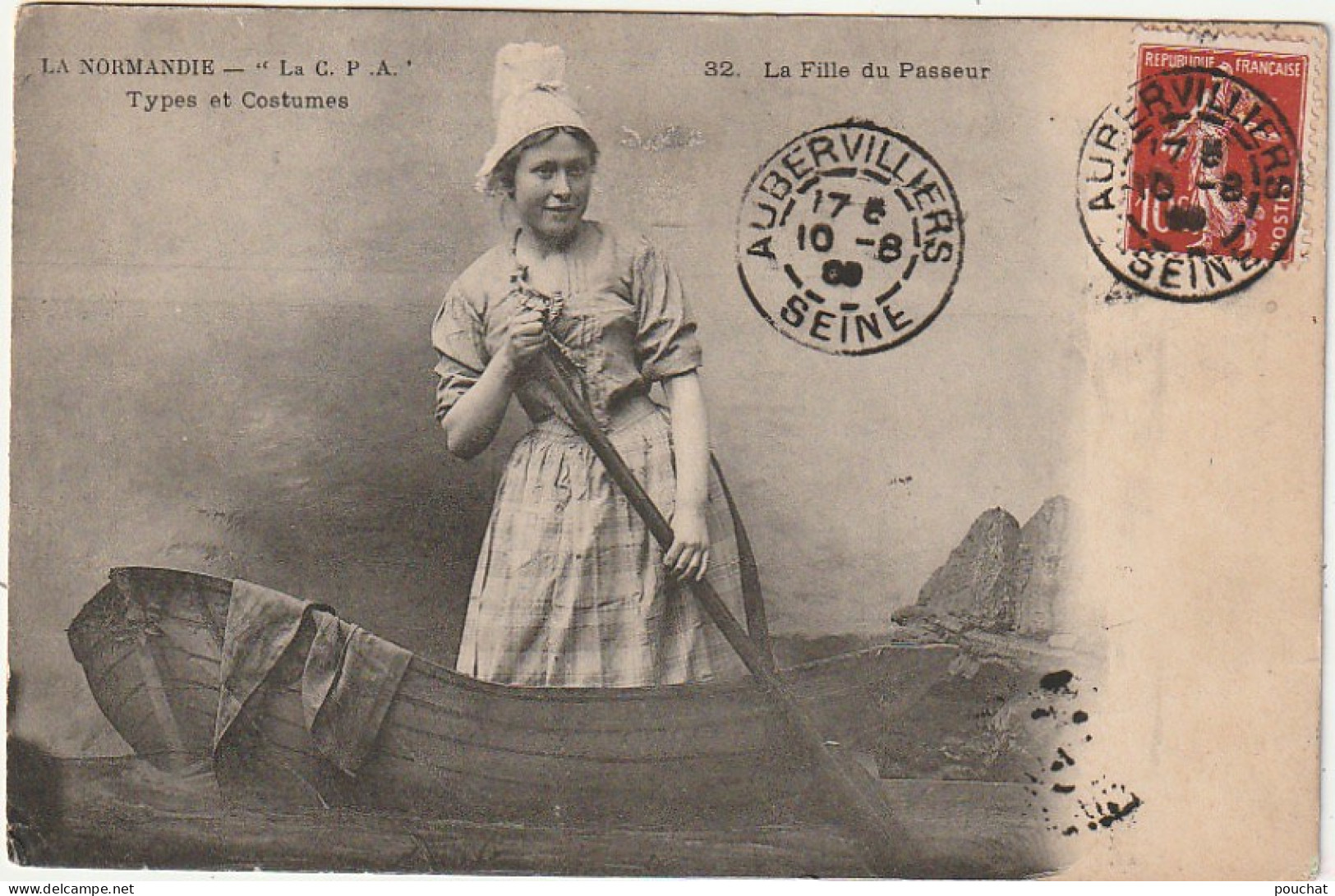 SO 13- LA NORMANDIE - TYPES ET COSTUMES - LA FILLE DU PASSEUR - 2 SCANS - Bekende Personen