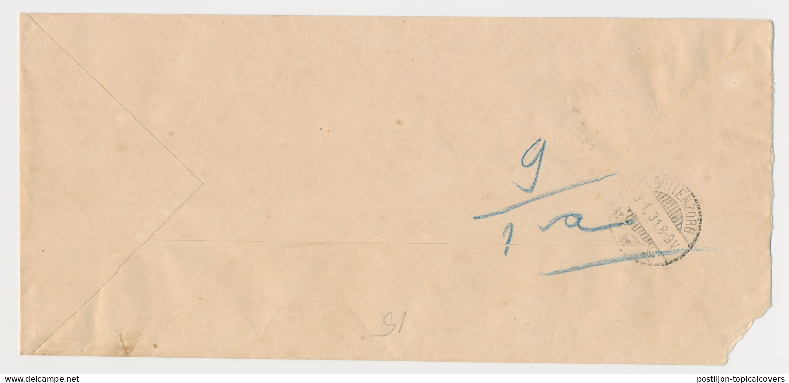 Registered / Advised Service Cover Pegandon Neth. Indies 1931 - Netherlands Indies