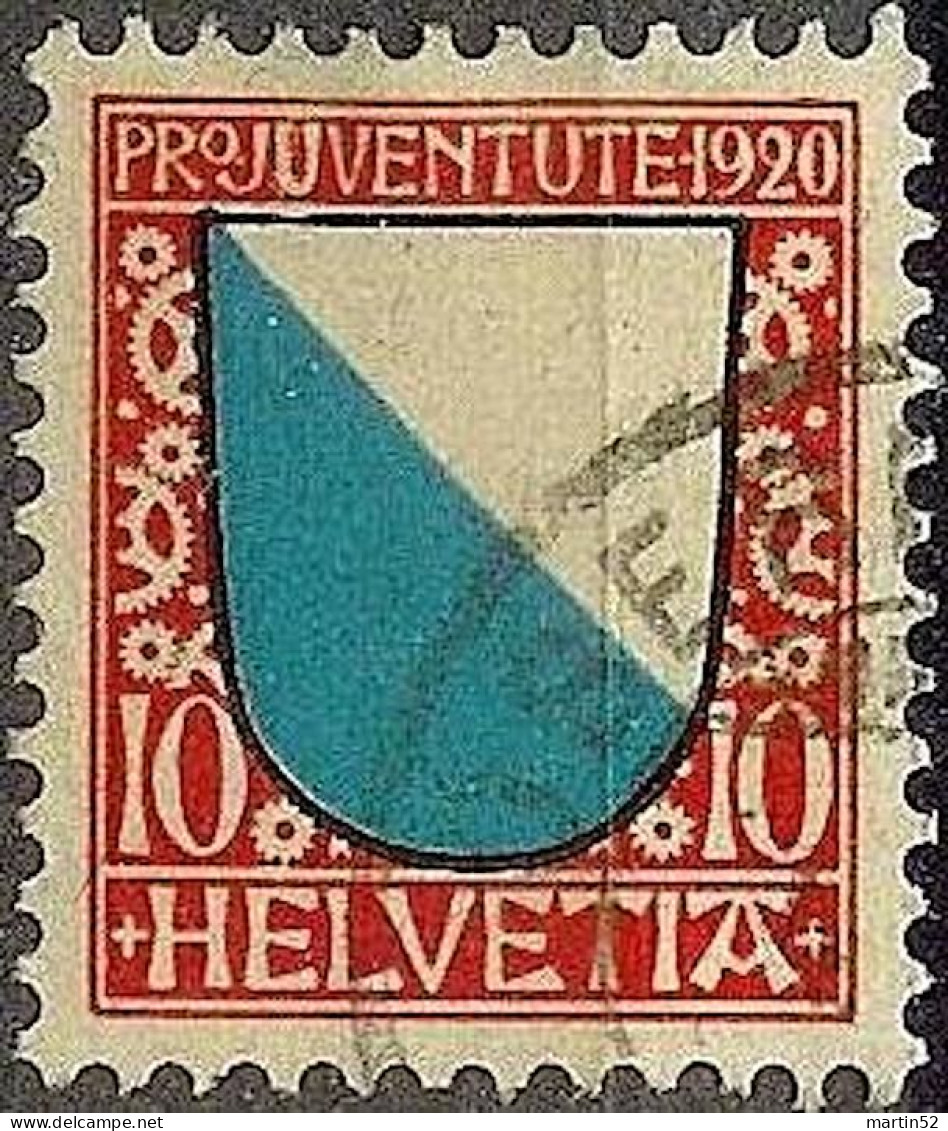 Schweiz Suisse Pro Juventute 1920: Kantonwappen Zürich Zu WI 16 Mi 154 Yv 177 Mit ⊙ OBERIBERG (Zu CHF 25.00) - Used Stamps