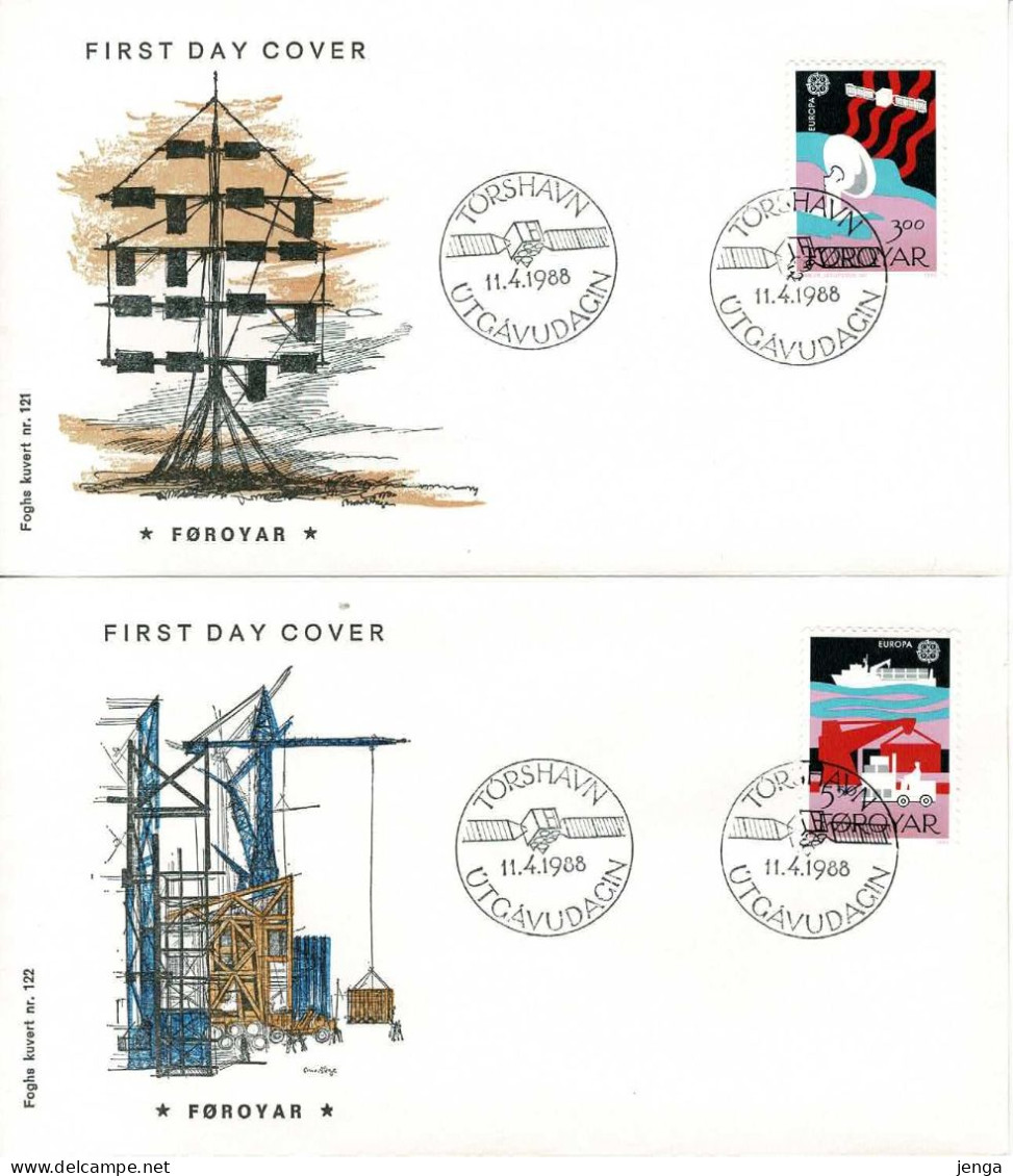 Faroe Islands 1988; Europa - CEPT, Set Of 2 On FDC (Foghs Covers). - Faeroër